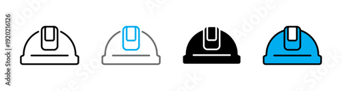 Safety helmet for construction and industrial work protection icon vector illustration 