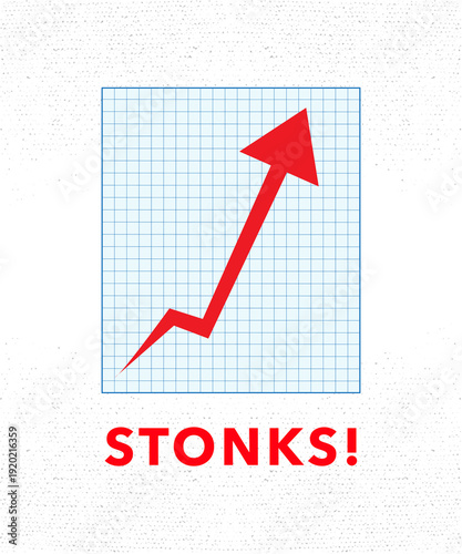 Stonks Meme Poster | Funny Business & Finance Humor – Capitalism Joke Artwork & Stock Market Trading Gift for Entrepreneurs