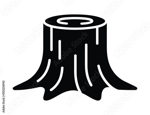 Vector of a tree stump with visible roots
