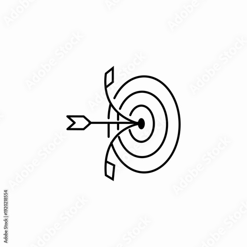 archery bullseye hit icon sign vector