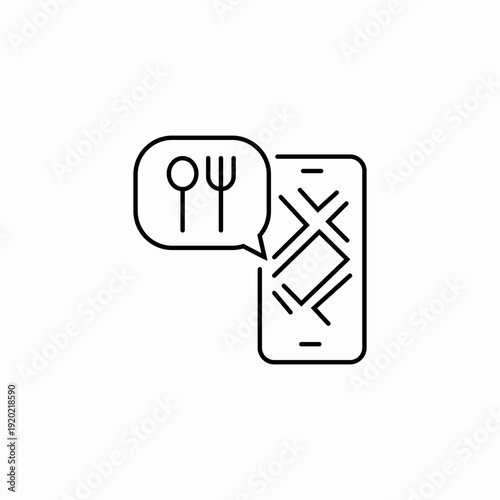 app finds food icon sign vector