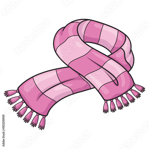 Pink scarf cartoon