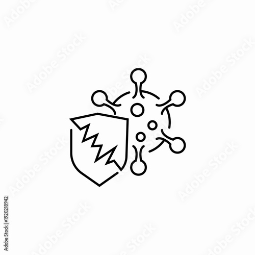 failing immune defense icon sign vector