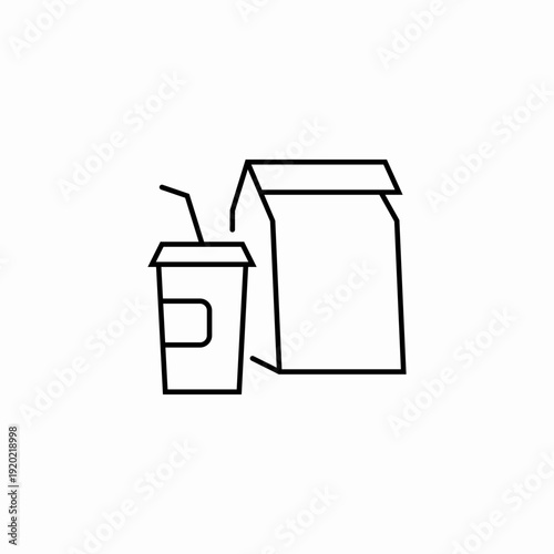 fast food takeout icon sign vector