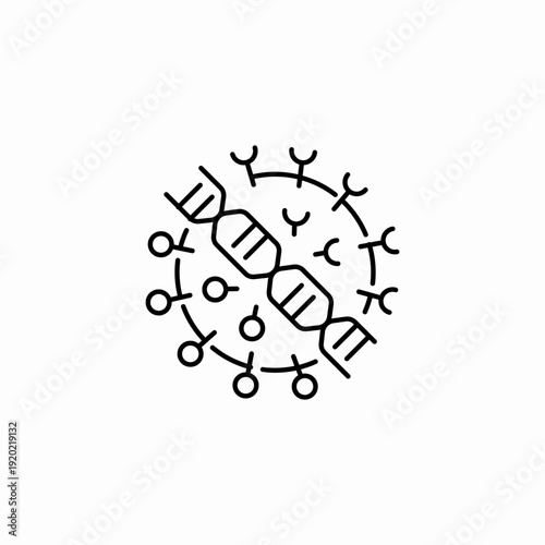 genetic antibody complex icon sign vector