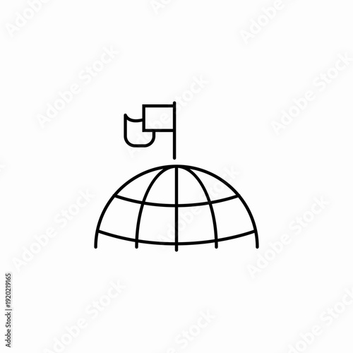 global flag mission icon sign vector