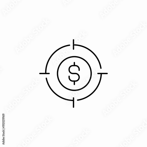 financial money target icon sign vector