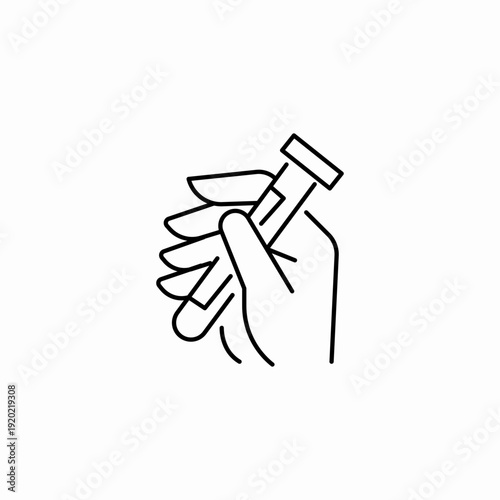 hand holding vial icon sign vector