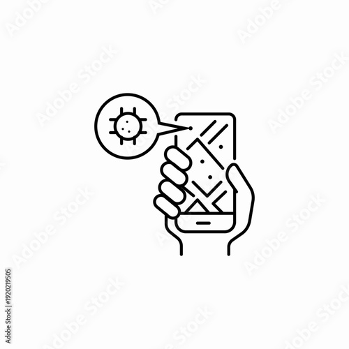 infection alert mobile icon sign vector