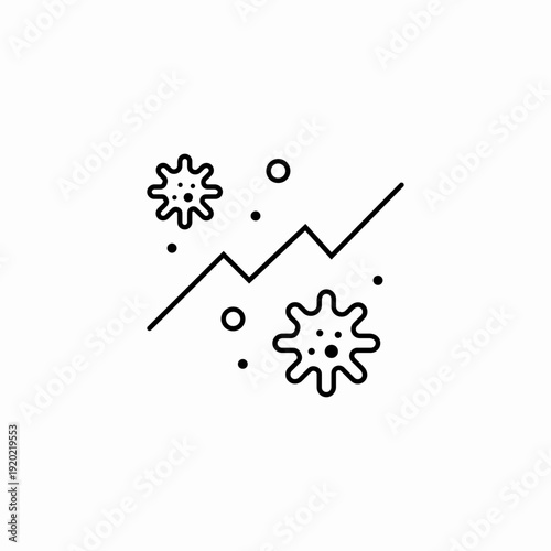 infection rate spike icon sign vector