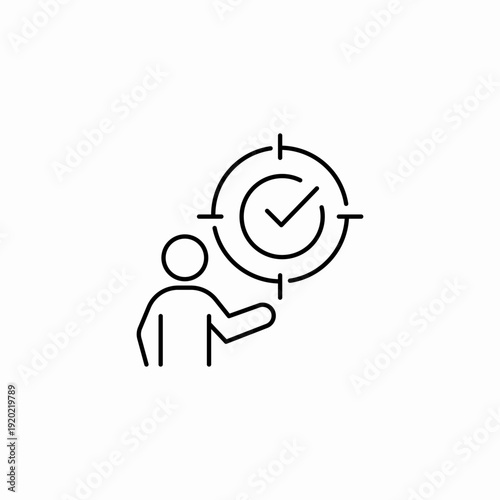 person achieving goal icon sign vector