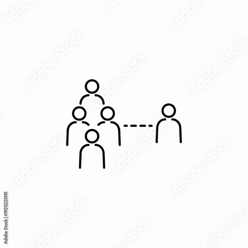 social distancing people icon sign vector