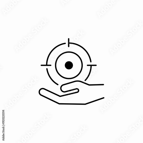 target on hand icon sign vector