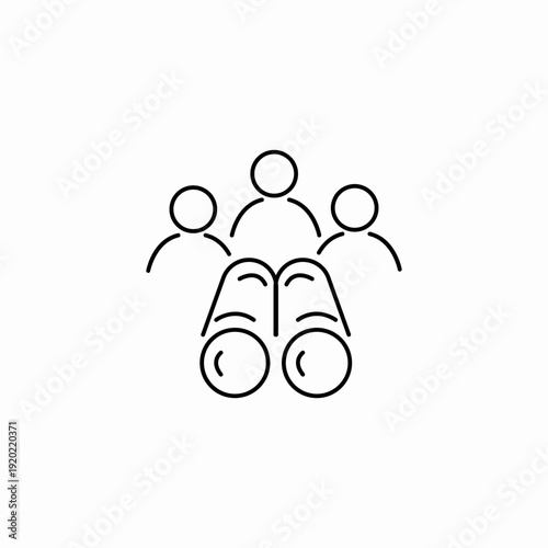 team vision binoculars icon sign vector