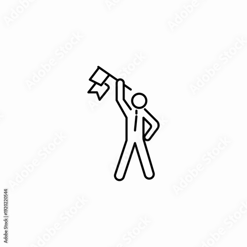 victory flag standing icon sign vector