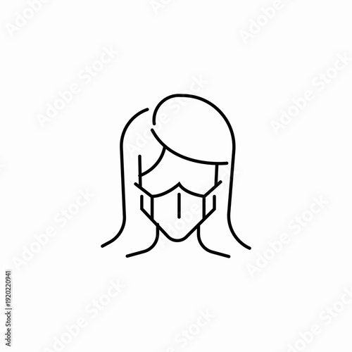 woman wearing mask icon sign vector