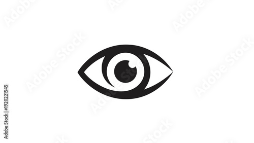 Stylized black eye icon on a white background.