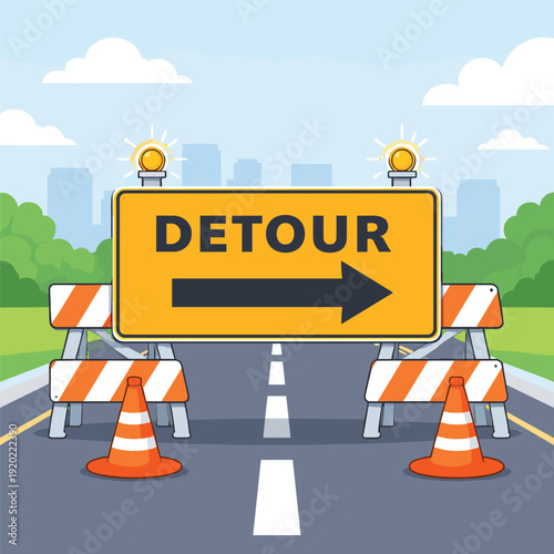 Detour Traffic Sign Graphic