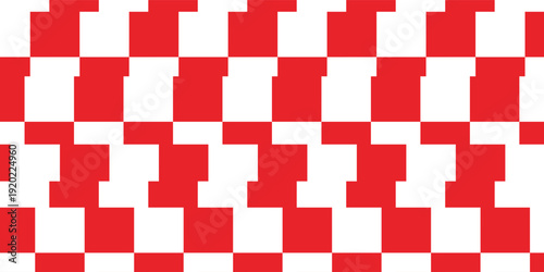 Red and white lattice vector illustration alternating into square shape medium size. modern illustration