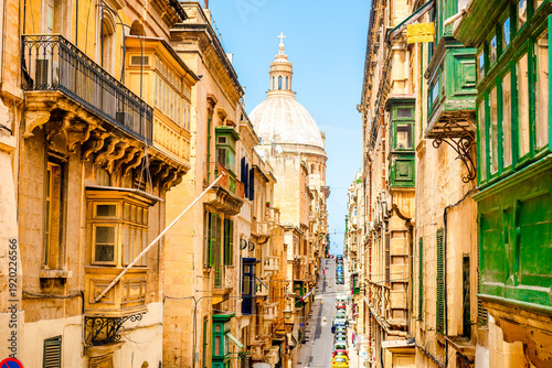 Wallpaper Mural Street In Old Town Valletta With Basilica Torontodigital.ca