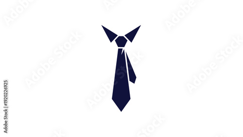 Simple Graphic of a Dark Blue Necktie on White Background.