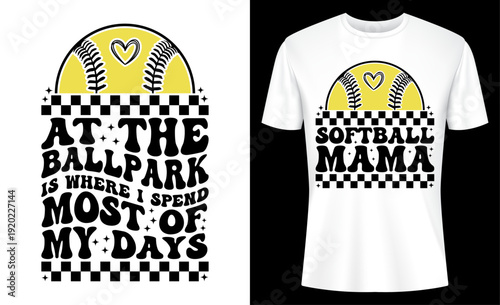 At The Ballpark Is Where I Spend Most Of My Days T-shirt Design