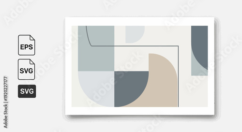 Modern abstract geometric art with soothing color palette