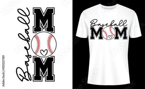 Baseball Mom Varsity Sports Baseball Mom T-shirt Design