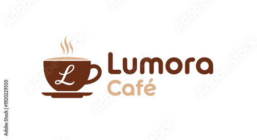 Warm Coffee Cup L Initial Logo Design for Café with Steam on Isolated White Background