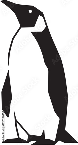 Black and white of a penguin standing bird animal silhouette
