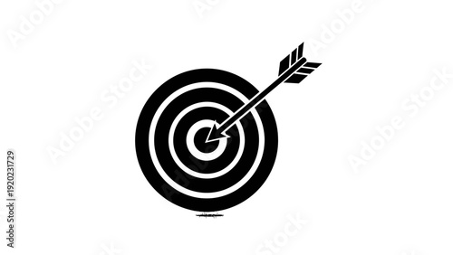 Target with arrow in the center representing success and accuracy.