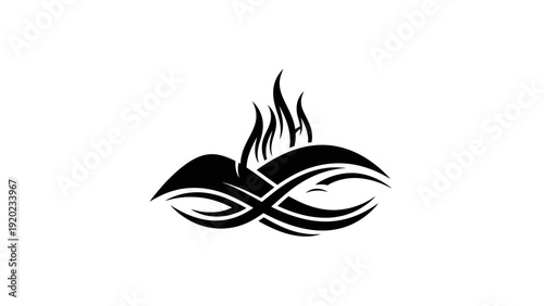 Tribal Flame Tattoo Design Symbol.