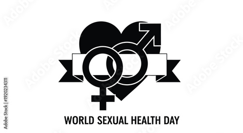 Symbols of gender equality and sexual health awareness a silhouette