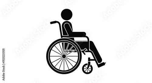 Accessible symbol depicting a person in a wheelchair black silhouette
