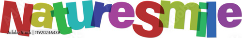 Multicolored word nature smile colorful letters typography design  a vibrant playful combination of colorful letters forming the phrase nature smile
