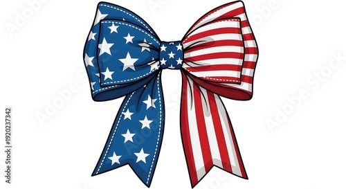 Memorial day patriotic american flag bow decoration