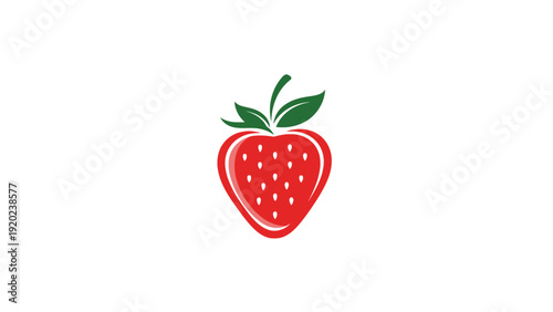 Vibrant Strawberry Vector Illustration on White Background.
