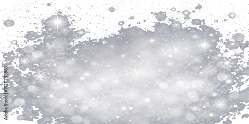 Abstract blue Christmas background featuring a bokeh design of falling snowflakes and stars for a festive winter holiday celebration