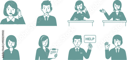 customer service vector icon set 2026 Art & Illustration