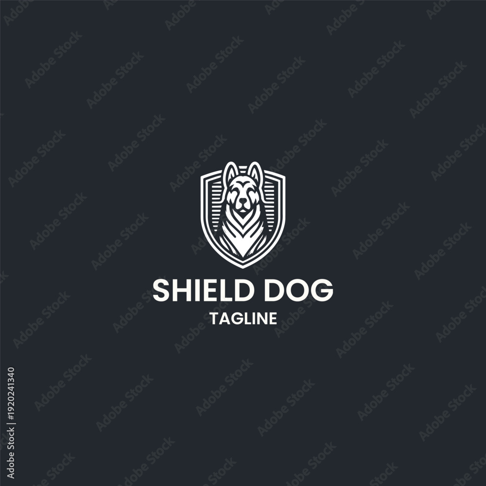 Fototapeta premium Shield dog logo style icon design template vector illustration