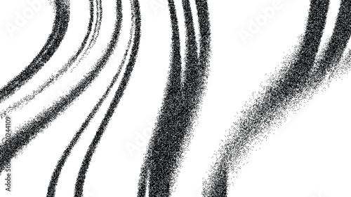 Black and white abstract image with curved lines