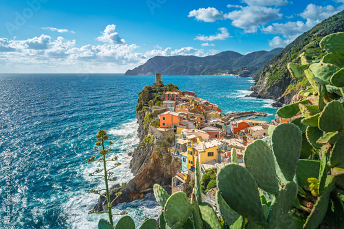 Scenic view of the village of Vernazza in Cinque Terre

