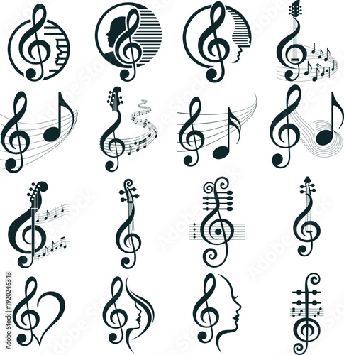 Musical Decal Art Svg, Silhouette file