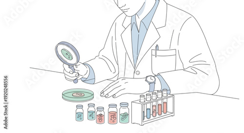 Scientist Examining Samples in Laboratory Setting.