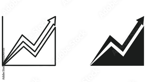 Simple line graph with upward arrow and solid fill version