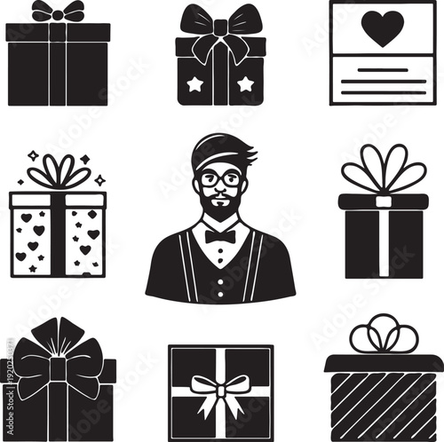 set of vector gift boxes