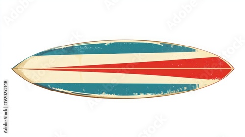 Vintage Surfboard: An aged surfboard, a relic of past, its worn paint and retro design, evokes a sense of nostalgia. The board is a reminder of endless summer days and the thrill of riding the waves.