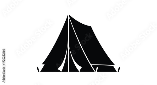 Simple black silhouette of a sailboat with a triangular sail