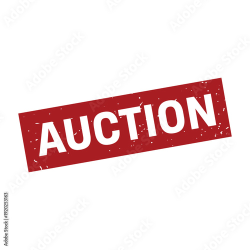 Auction Stamp, Auction Grunge Square Sign