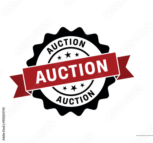 Auction Stamp, Auction Grunge Round Sign